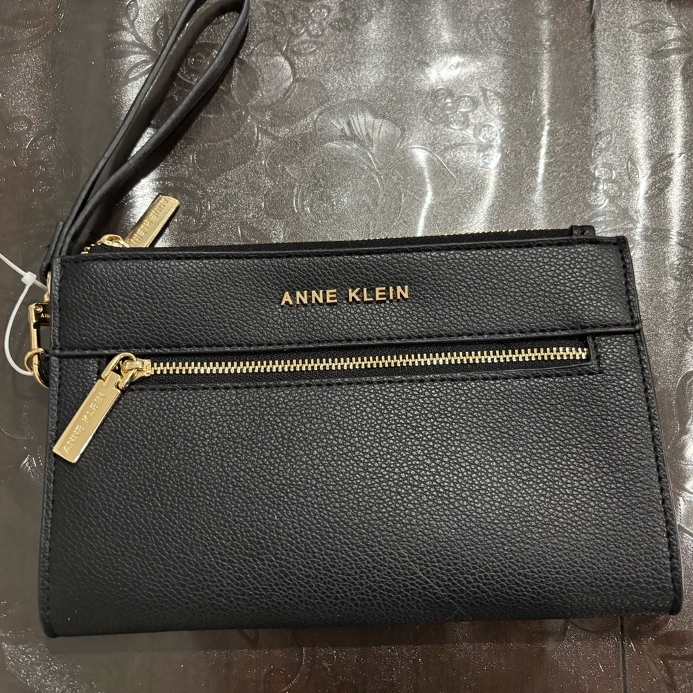 Anne Klein Black Wristlet Clutch
